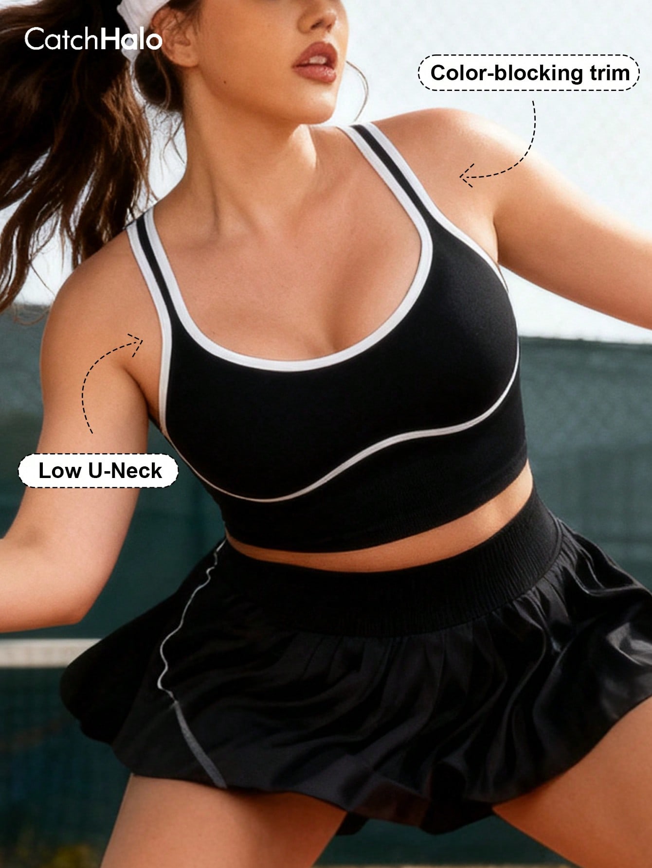 Yoga Fitness Body - Women Plus Size Seamless Bralette Contrast