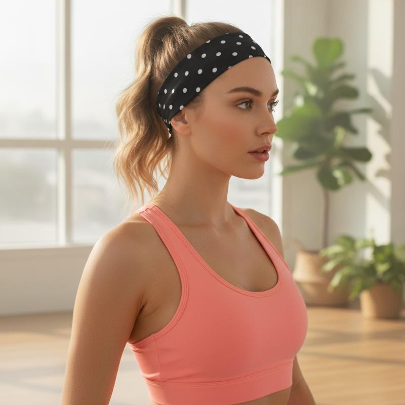 Polka Dot Yoga Elastic Headban - J-Yoga Fitness ulasan dan harga