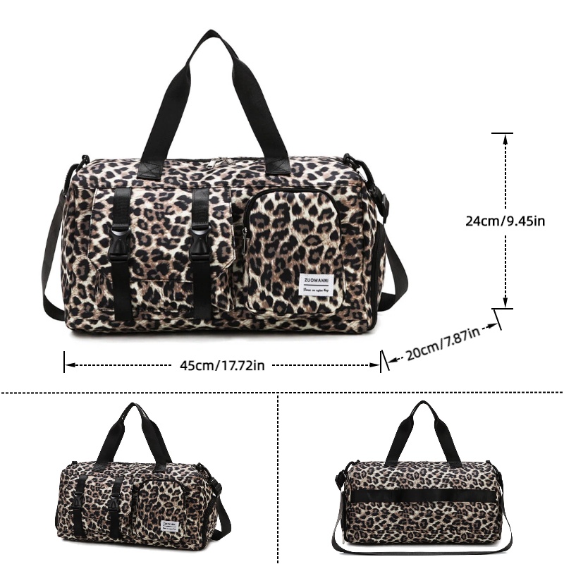 Fashionable Leopard Print Spor - Yoga Fitness Bag ulasan dan harga