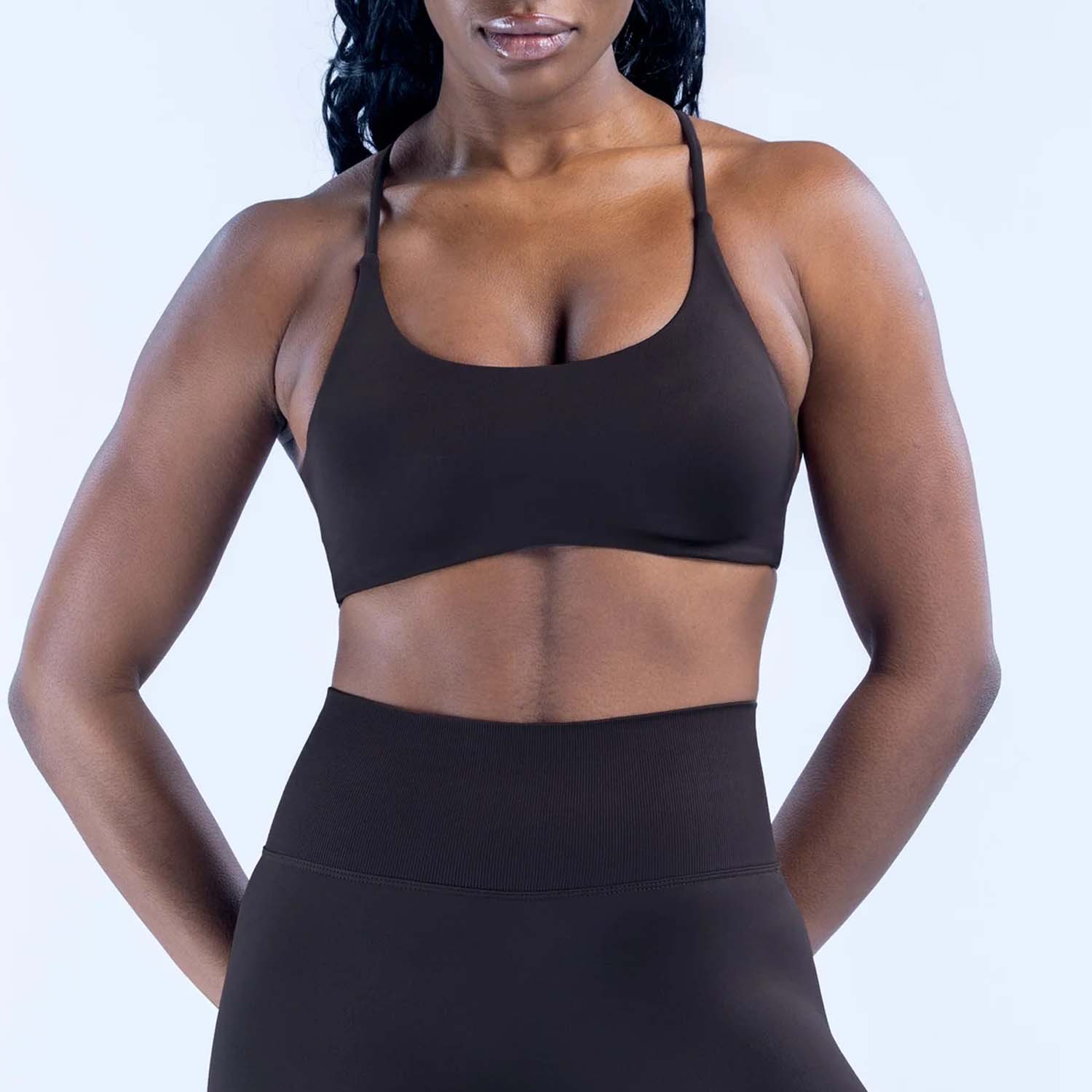 LOGO Seamless Sports Bra Cross - Yoga Fitness Body ulasan dan harga