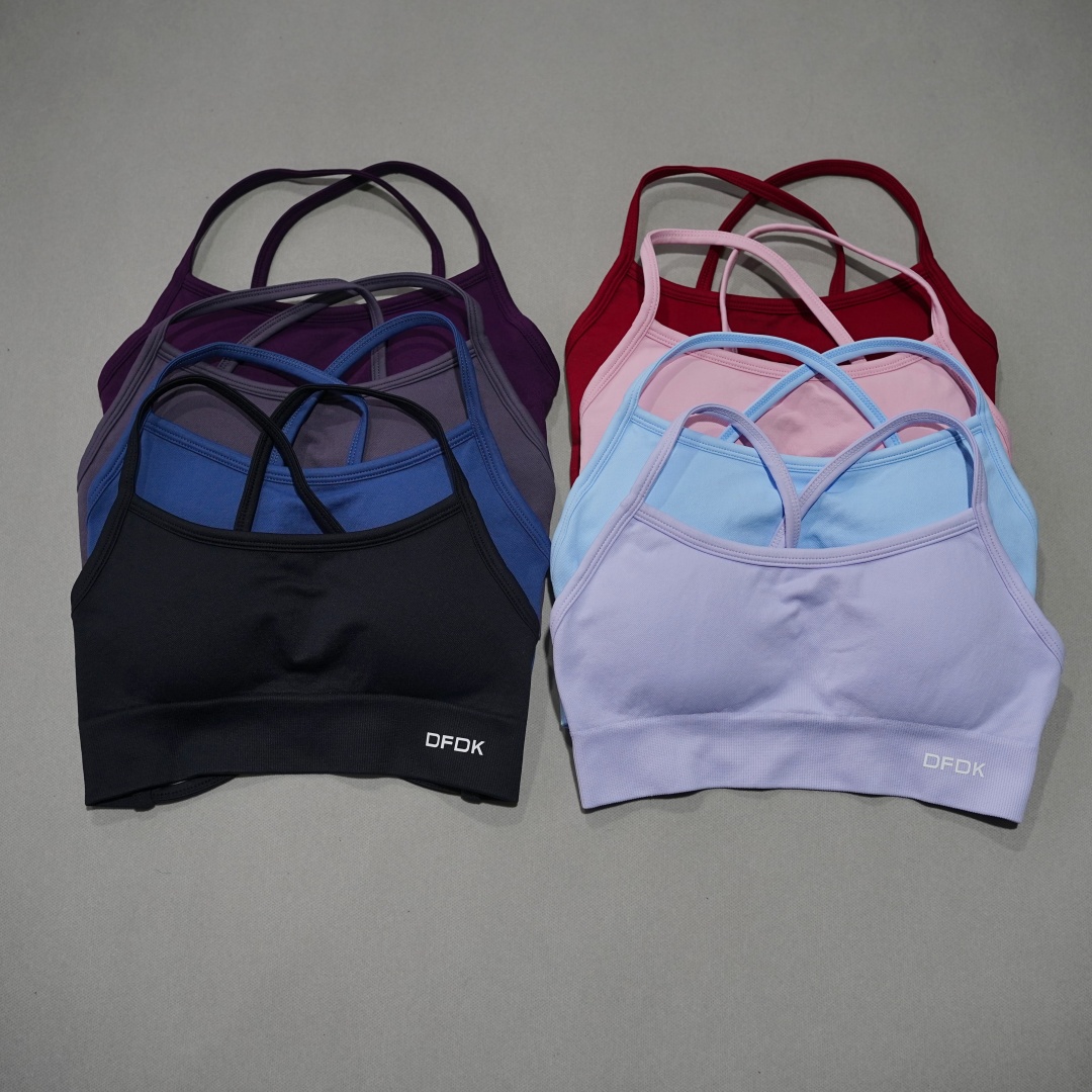 DFDK Ribbed Seamless Cross Bac - Yoga Fitness Body ulasan dan harga