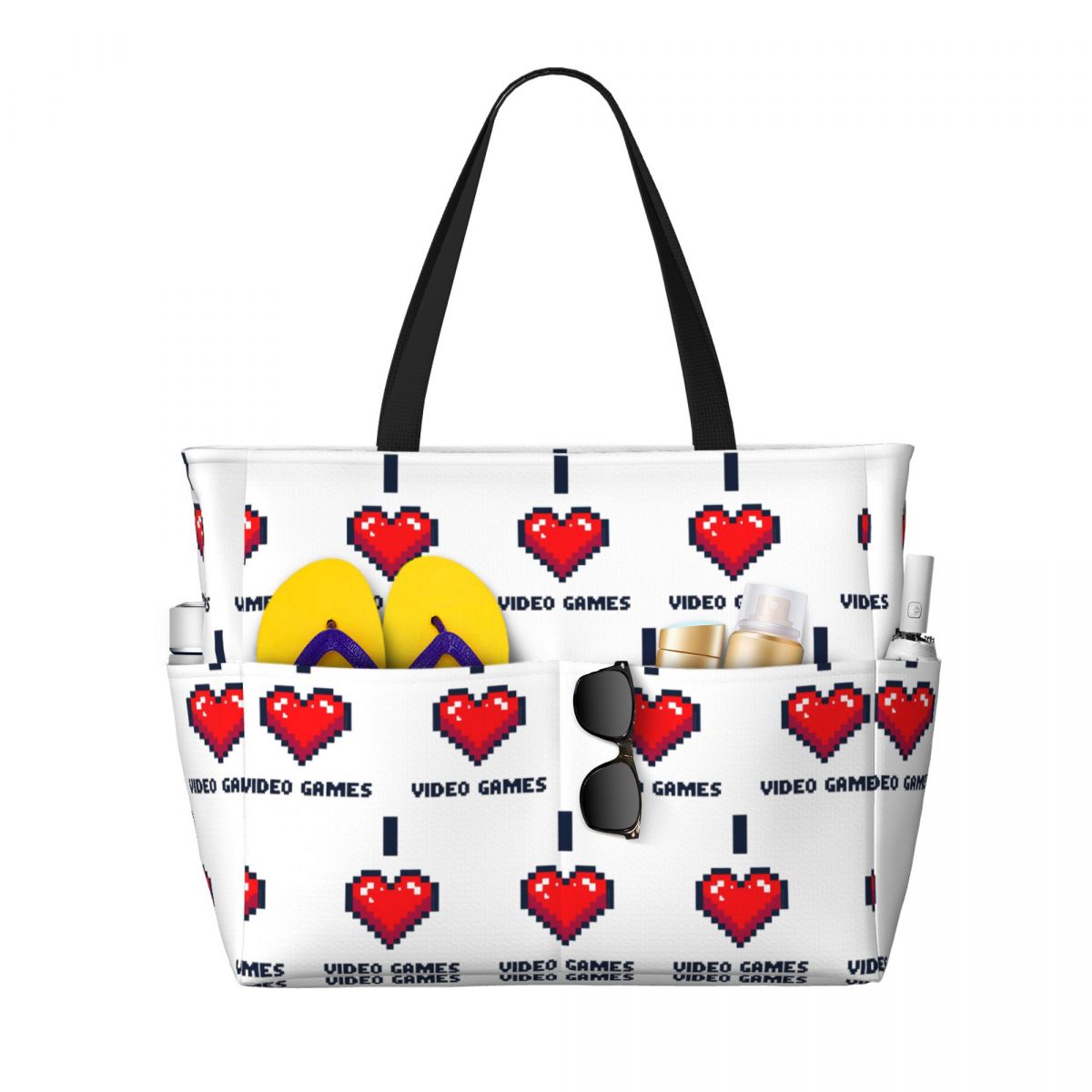 I Heart Video Games Beach Tote - Yoga Fitness Videos Free ulasan dan harga